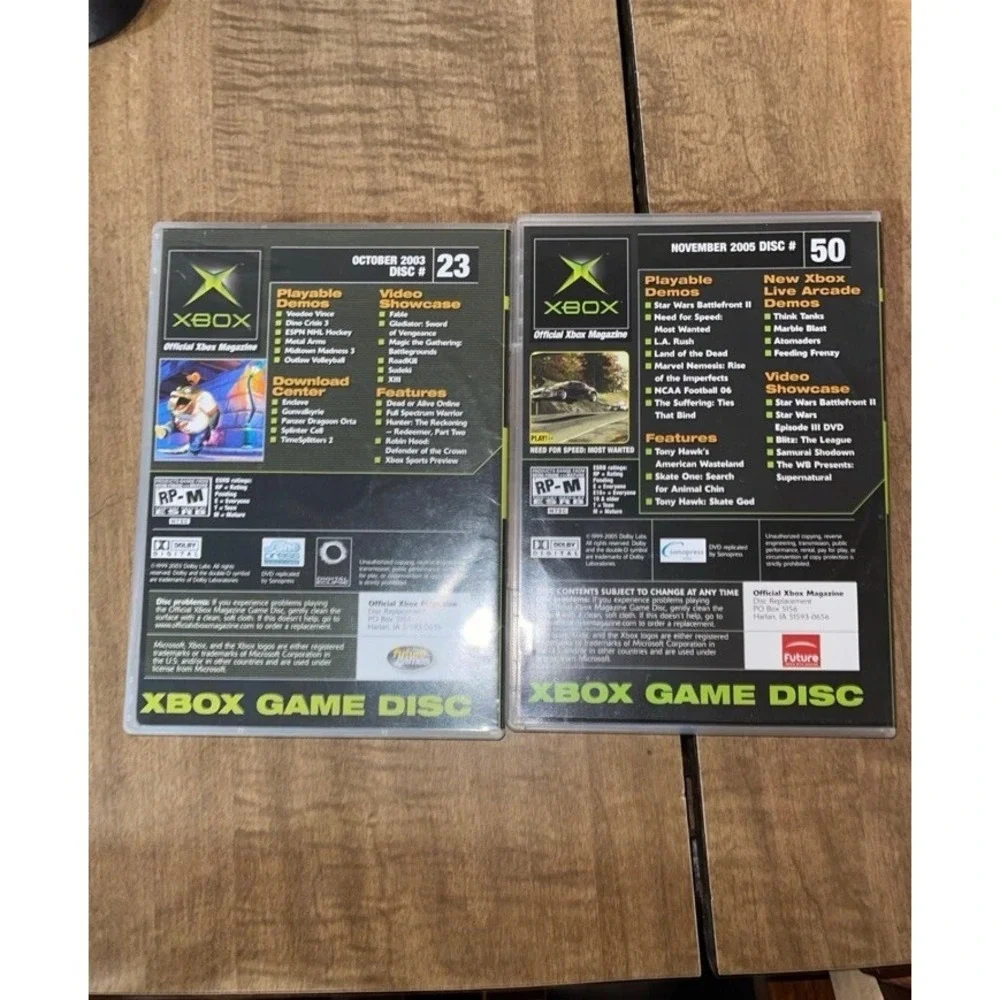Original xbox demo disc lot